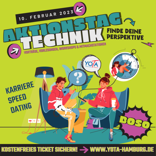Aktionstag Technik 2023: YOTA Sprungbrett: Karriere Speed-Dating | 16:30 bis 18:00 Uhr | 10. FEB 2023